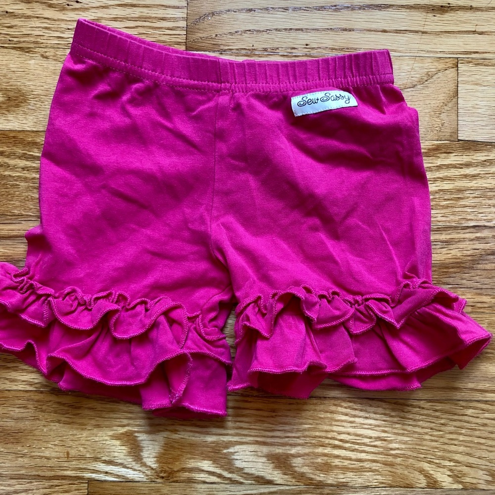 Pink Sew Sassy Ruffle Shorts Size 2